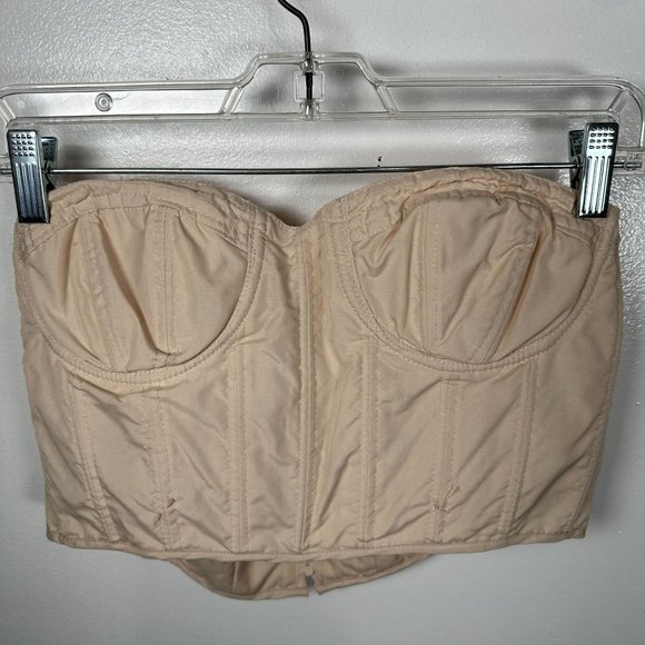 Bill Levkoff Bustier Lingerie Beige Womens Sz 10 Polyester Strapless Zip Corset - Picture 4 of 16